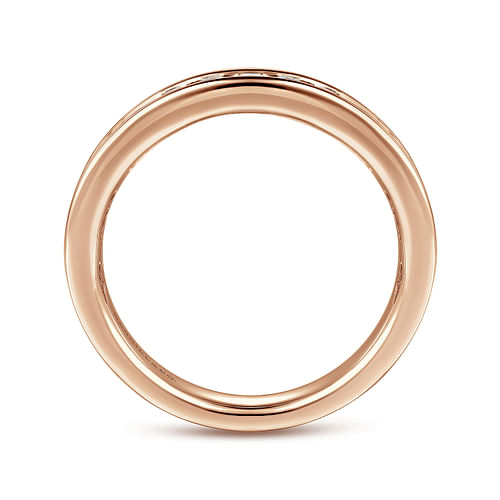 14K Rose Gold Channel Set Diamond Wedding Band