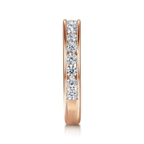 14K Rose Gold Channel Set Diamond Wedding Band