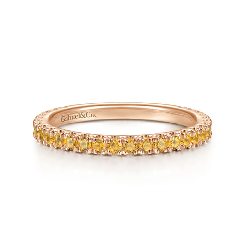 14K Rose Gold Citrine Stackable Ring