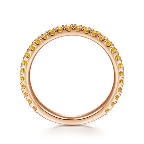 14K Rose Gold Citrine Stackable Ring