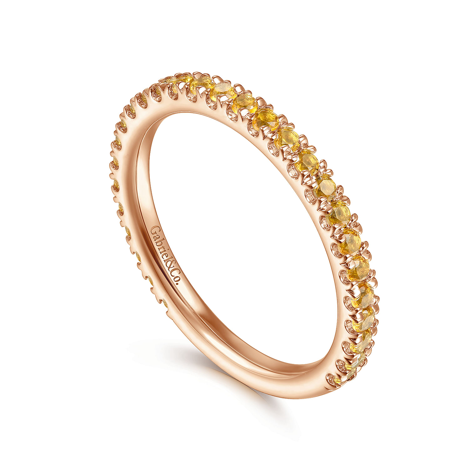 14K Rose Gold Citrine Stackable Ring