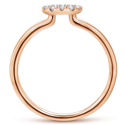 14K Rose Gold Classic Round Diamond Pavé Ring