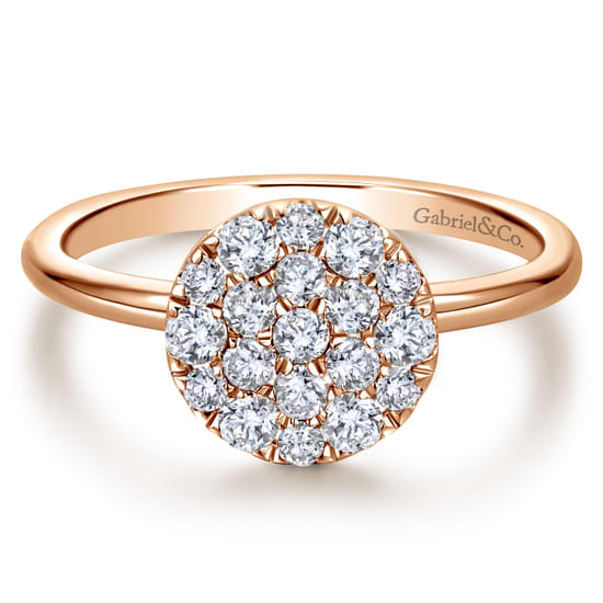 Gabriel - 14K Rose Gold Classic Round Diamond Pavé Ring