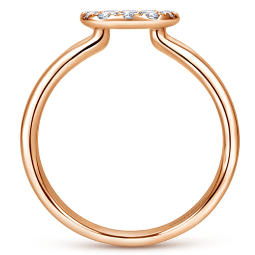 14K Rose Gold Classic Round Diamond Pavé Ring