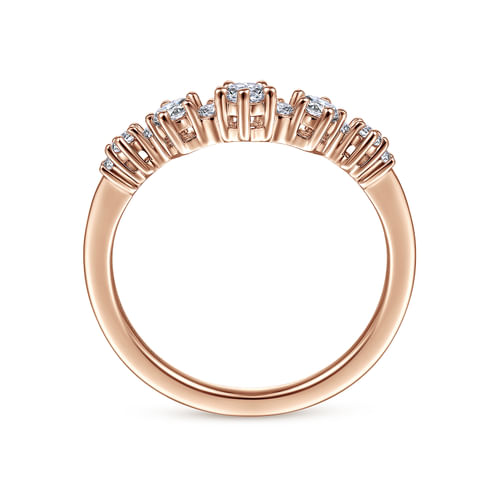 14K Rose Gold Curved Diamond Anniversary Band