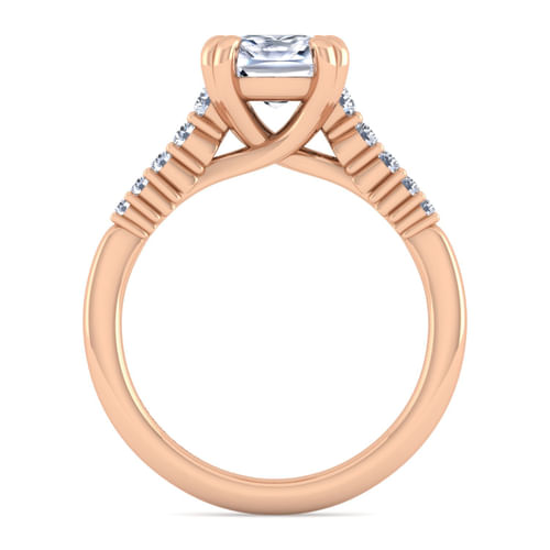 14K Rose Gold Cushion Cut Diamond Engagement Ring