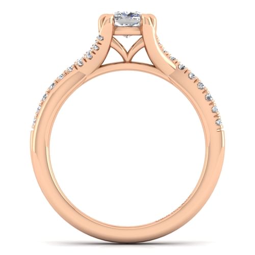 14K Rose Gold Cushion Cut Diamond Engagement Ring