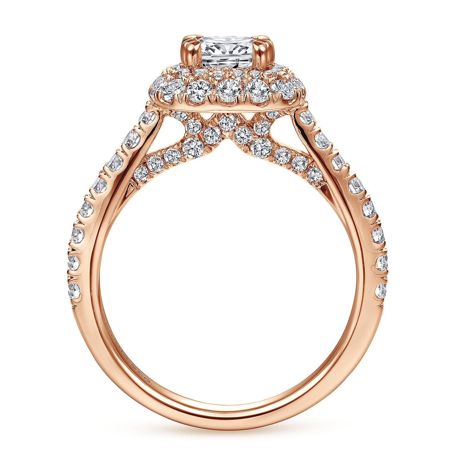 14K Rose Gold Cushion Cut Diamond Engagement Ring