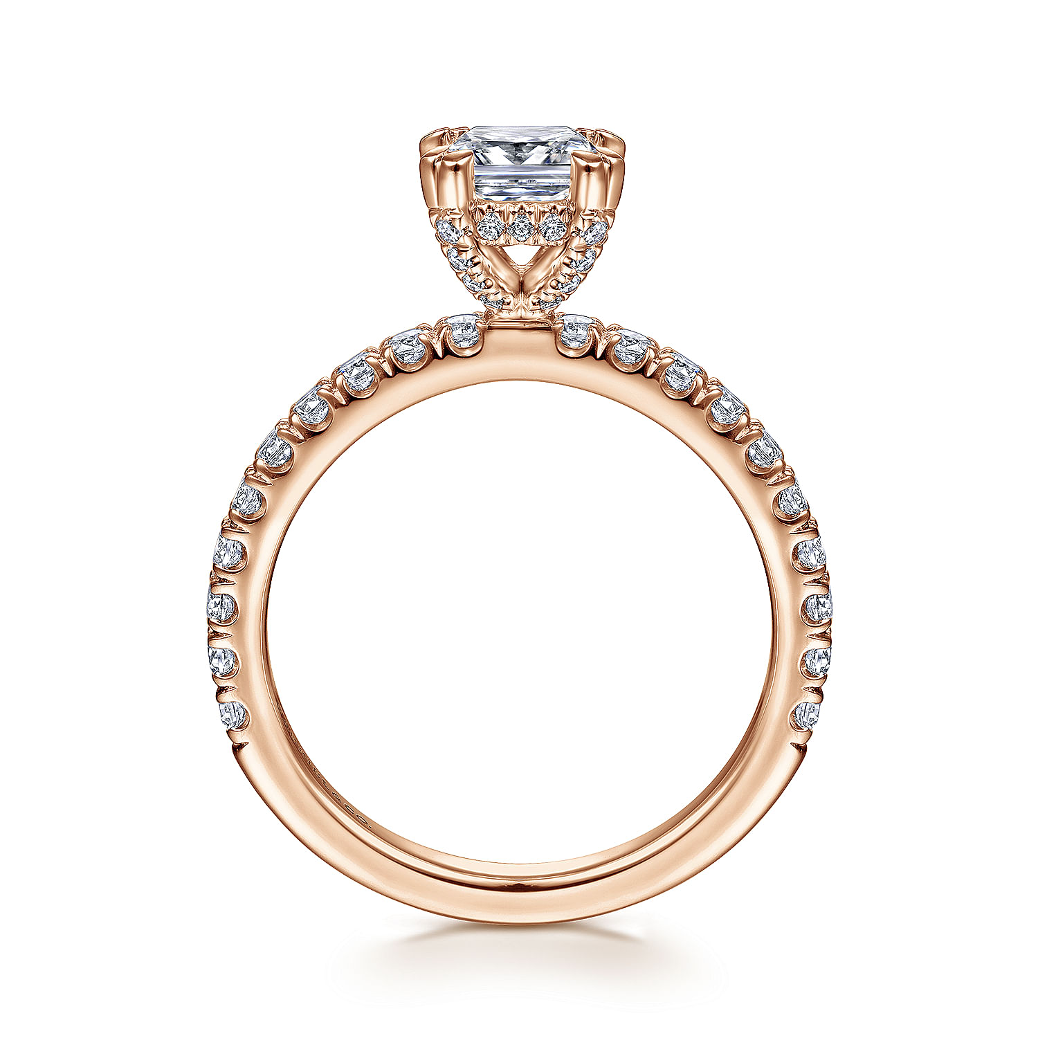 14K Rose Gold Cushion Cut Diamond Engagement Ring