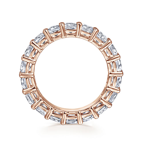 14K Rose Gold Cushion Cut Shared Prong Diamond Eternity Band