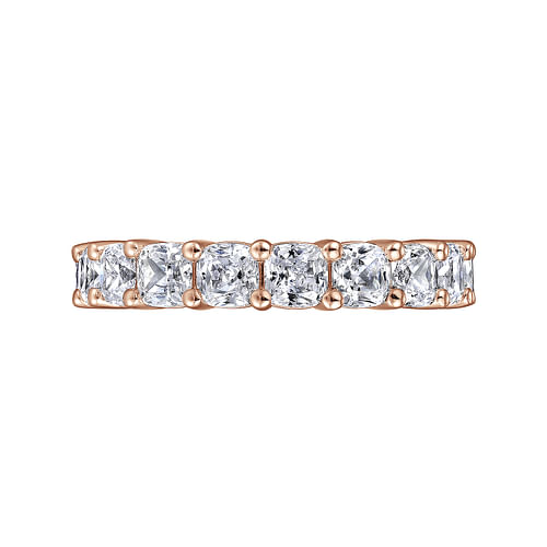 14K Rose Gold Cushion Cut Shared Prong Diamond Eternity Band