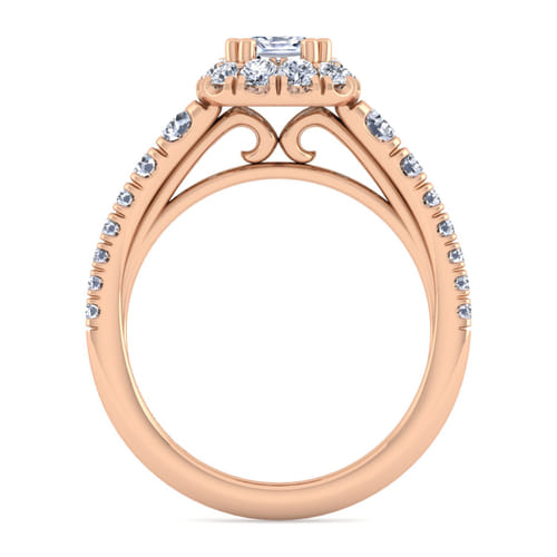 14K Rose Gold Cushion Halo Diamond Engagement Ring 14K Rose Gold Cushion Halo Diamond Engagement Ring