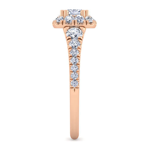14K Rose Gold Cushion Halo Diamond Engagement Ring 14K Rose Gold Cushion Halo Diamond Engagement Ring