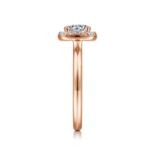 14K Rose Gold Cushion Halo Round Diamond Engagement Ring 14K Rose Gold Cushion Halo Round Diamond Engagement Ring