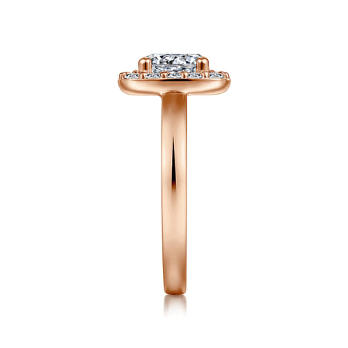 14K Rose Gold Cushion Halo Round Diamond Engagement Ring 14K Rose Gold Cushion Halo Round Diamond Engagement Ring