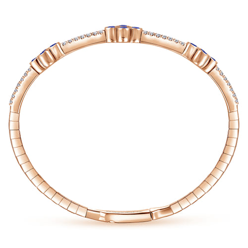 14K Rose Gold Diamond & Sapphire Bangle