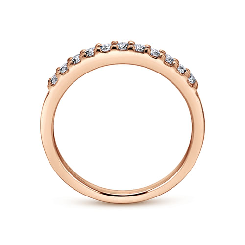 14K Rose Gold Diamond Anniversary Band