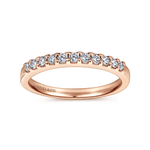 14K Rose Gold Diamond Anniversary Band