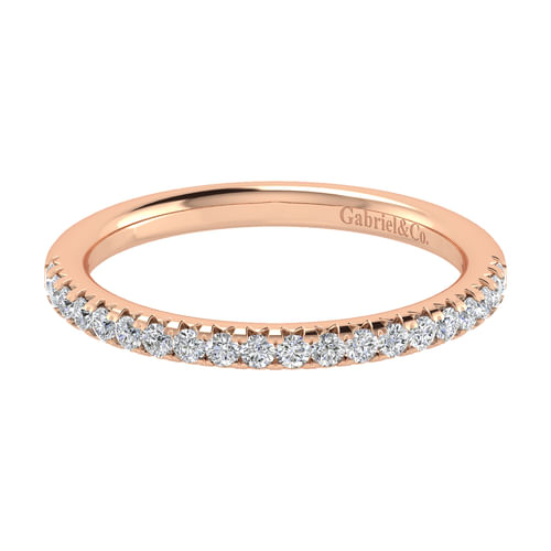 14K Rose Gold Diamond Anniversary Band