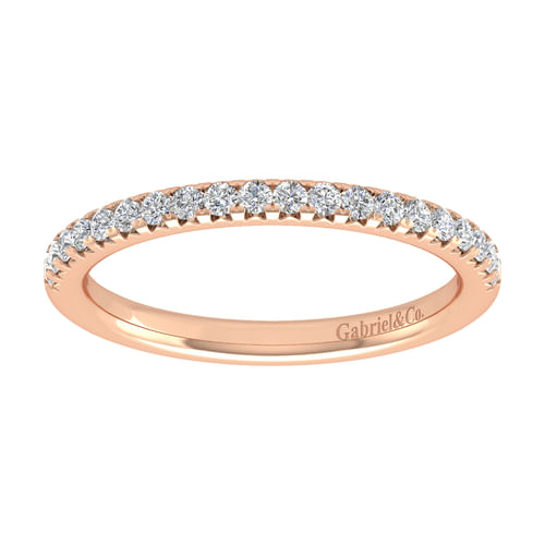 14K Rose Gold Diamond Anniversary Band