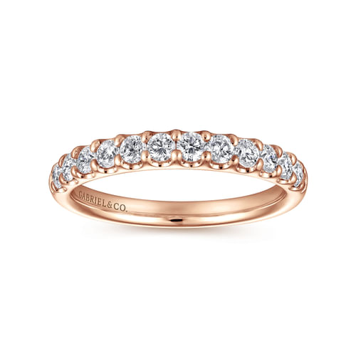 14K Rose Gold Diamond Anniversary Band