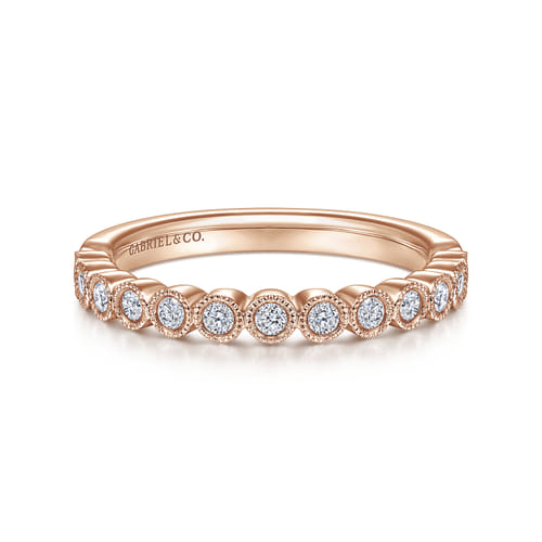 14K Rose Gold Diamond Anniversary Band