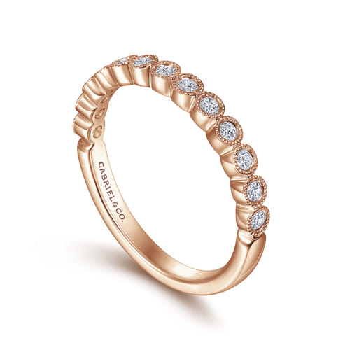 14K Rose Gold Diamond Anniversary Band