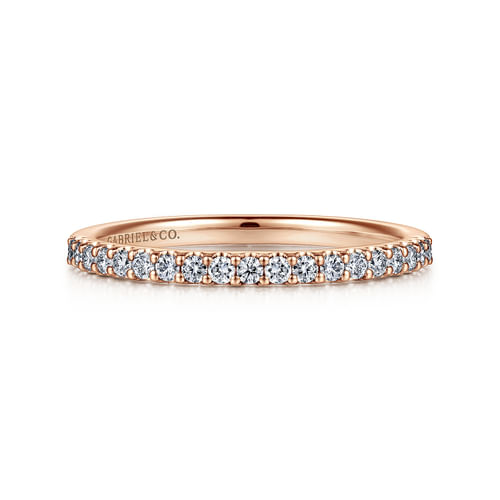 14K Rose Gold Diamond Anniversary Band