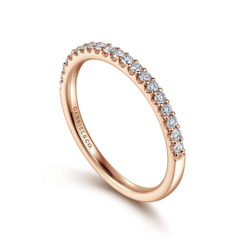 14K Rose Gold Diamond Anniversary Band