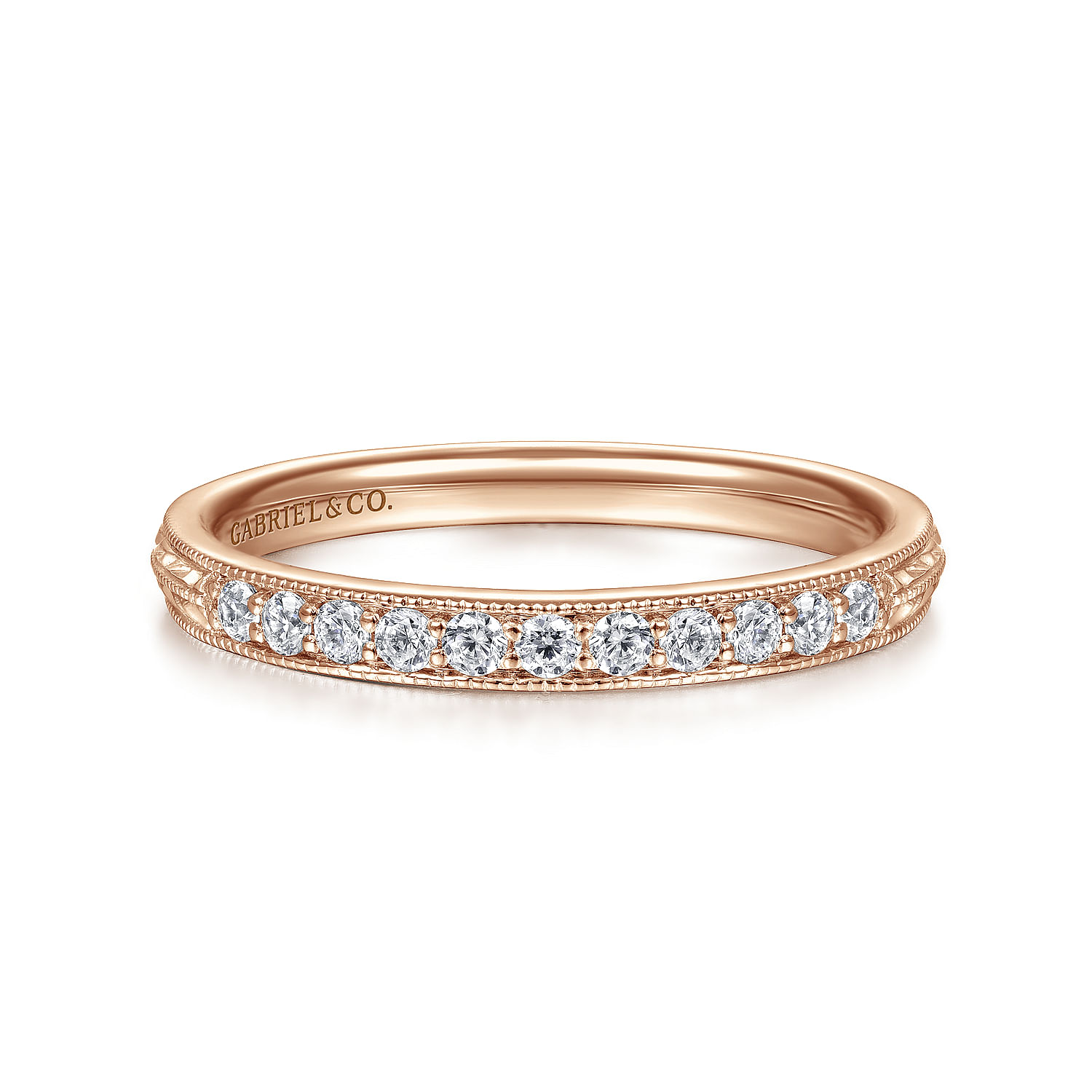 14K Rose Gold Diamond Band Ring