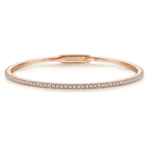 14K Rose Gold Diamond Bangle