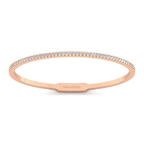 14K Rose Gold Diamond Bangle