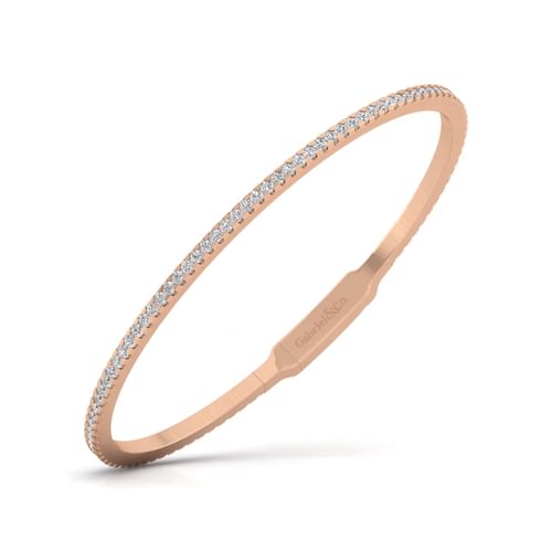 14K Rose Gold Diamond Bangle