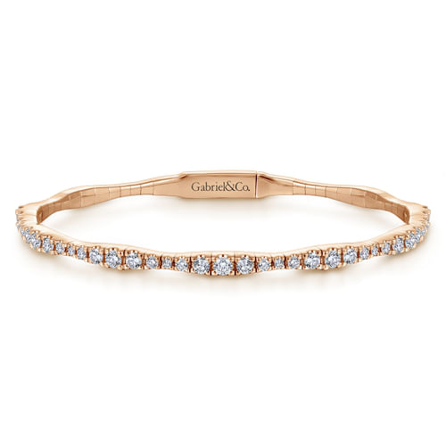 14K Rose Gold Diamond Bangle