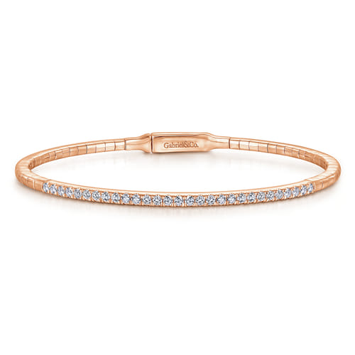 14K Rose Gold Diamond Bangle
