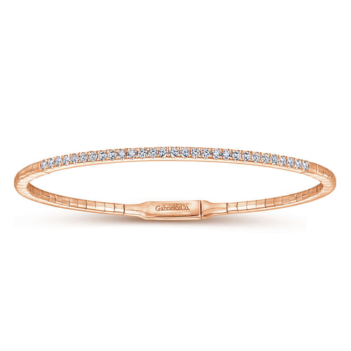 14K Rose Gold Diamond Bangle