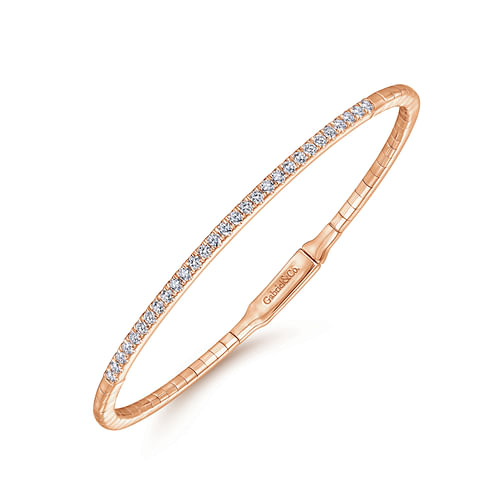 14K Rose Gold Diamond Bangle