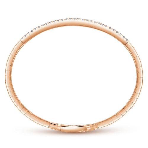 14K Rose Gold Diamond Bangle