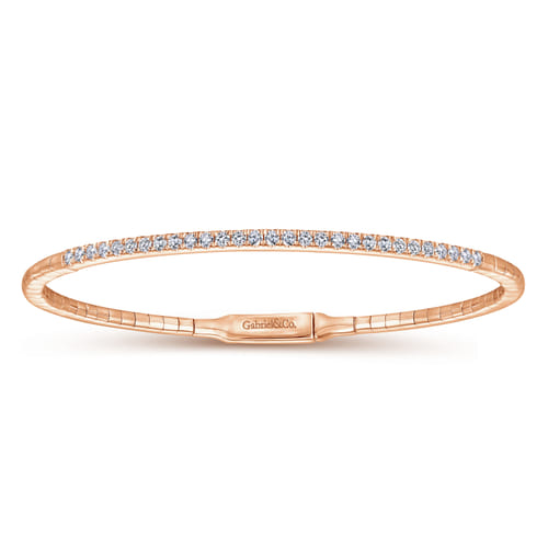 14K Rose Gold Diamond Bangle