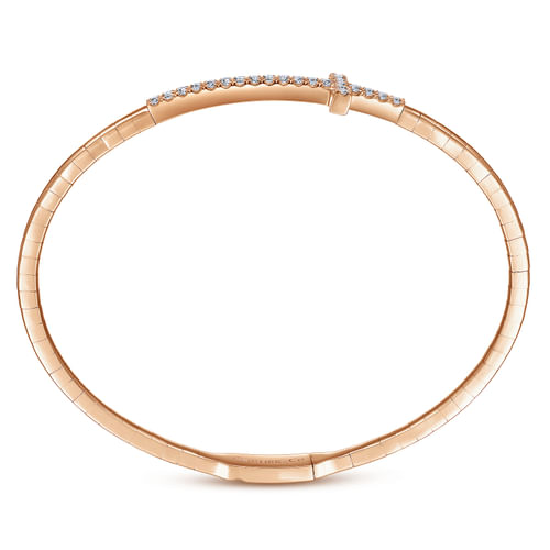 14K Rose Gold Diamond Bangle