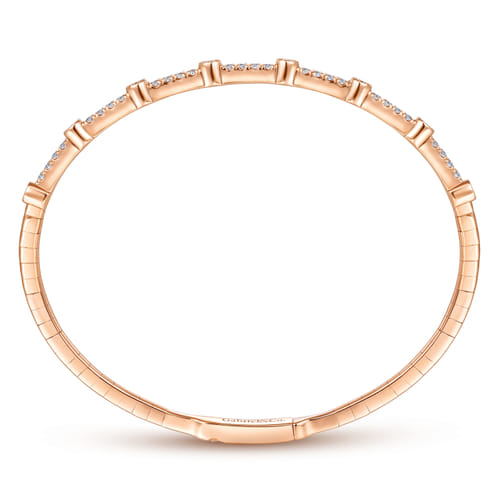 14K Rose Gold Diamond Bangle