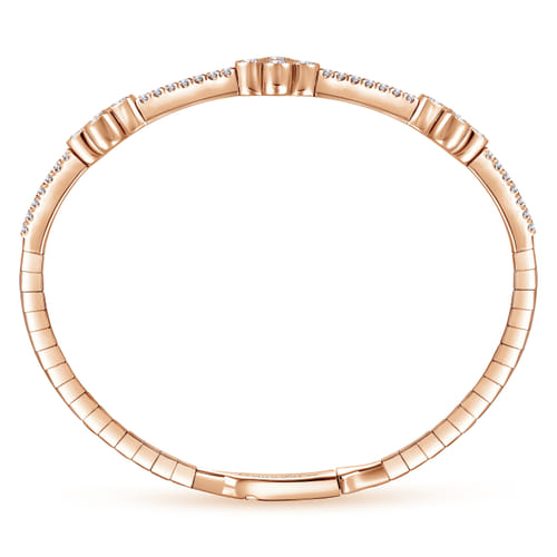 14K Rose Gold Diamond Bangle