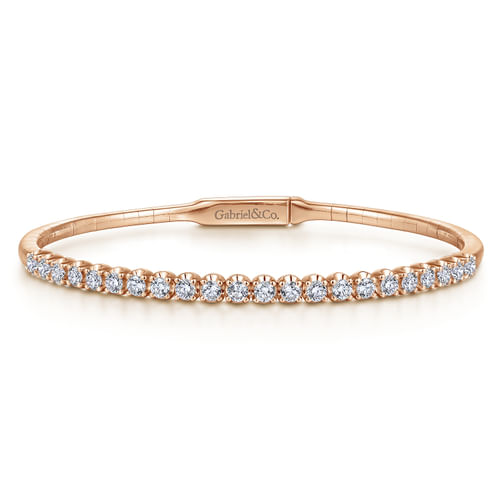 14K Rose Gold Diamond Bangle