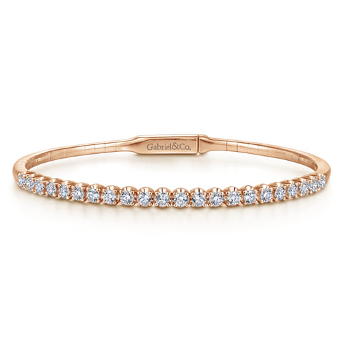 14K Rose Gold Diamond Bangle