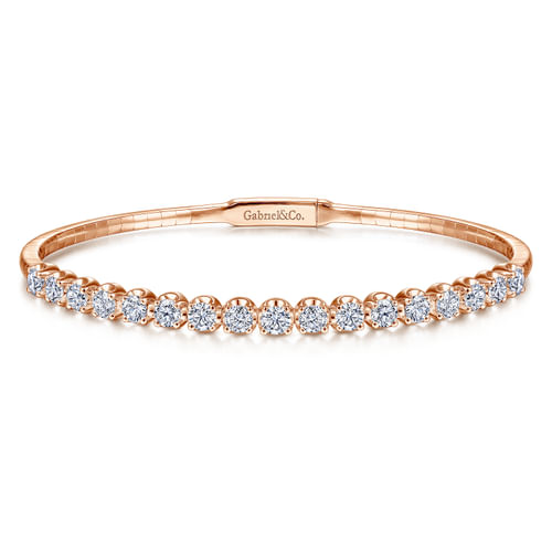 14K Rose Gold Diamond Bangle