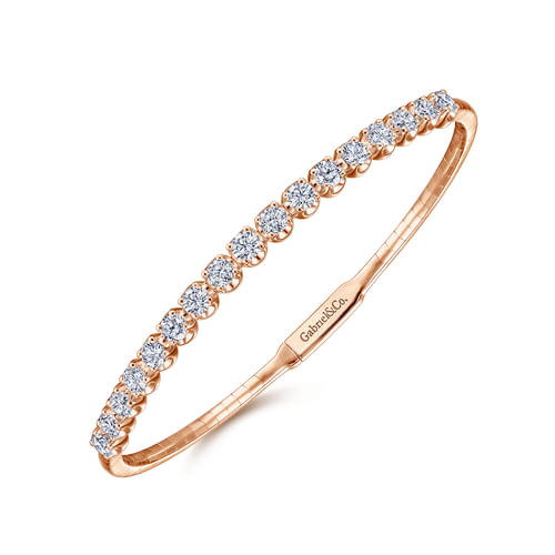 14K Rose Gold Diamond Bangle