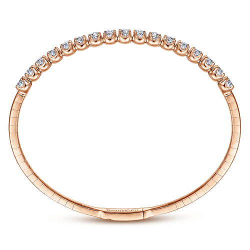 14K Rose Gold Diamond Bangle