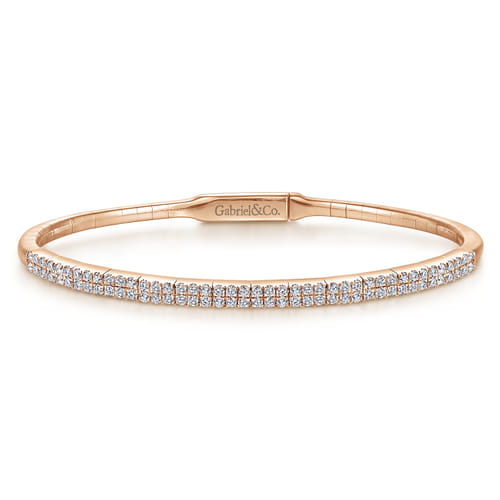 14K Rose Gold Diamond Bangle