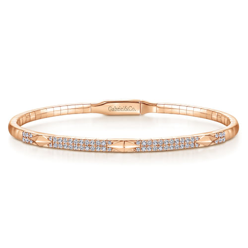 14K Rose Gold Diamond Bangle