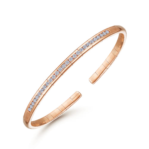 14K Rose Gold Diamond Bangle